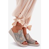 Boto Womens Wedge Sandals With Zipper Animal Print Beige Irriva | Shoptok.si