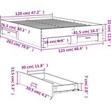 Okvir kreveta s ladicama boja hrasta 120x200 cm | shoptok.hr