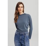 Legendww zenska plava majica dugih rukava sa naborima | ePonuda.com