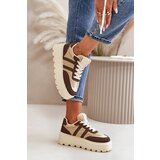 Kesi Insulated women's platform sneakers with fur brown Daivlene | ePonuda.com