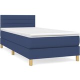 Maison Chic Box spring postelja - Vzmetna postelja z vzmetnico moder 90x190 cm blago SL302, (21890583) | Shoptok.si