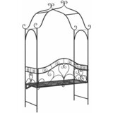  Vrtna klupa Crna 121 x 48 x 200 cm Čelik | shoptok.hr