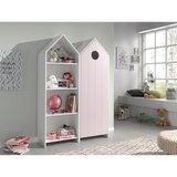 Vipack Bela/svetlo rožnata odprta otroška garderobna omara 115x171,5 cm CASAMI – | Shoptok.si