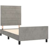  Okvir za krevet s uzglavljem svjetlosivi 100x200 cm baršunasti | shoptok.hr