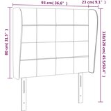  Uzglavlje s ušima crno 93x23x118/128 cm od tkanine | shoptok.hr