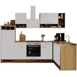 RESPEKTA Kutna kuhinja Hilde (Širina: 280 cm, Bijele boje, Mat, Izgled drva, S električnim uređajima) | shoptok.hr
