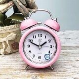 Generic Cute double bell loud alarm clock silent analog quartz night light clock battery powered suitable for children, the elderly, people with poor sleep quality, bedroom, living room decoration, (21072401) | Shoptok.si