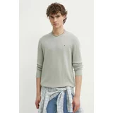 Tommy Jeans Bombažen pulover siva barva