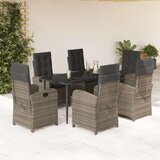  7-dijelni vrtni blagovaonski set sivi od poliratana | shoptok.hr
