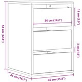 vidaXL Kotni predalnik rjavi hrast 40x41x58 cm inženirski les | Shoptok.si