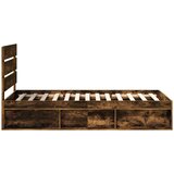  Okvir za krevet s uzglavljem Dimljeni hrast 90 x 200 cm | shoptok.hr