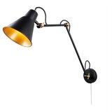 Searchlight Nastavljiva notranja velika stenska svetilka z 1 lučjo, črna, zlata, E27, (22100571) | Shoptok.si