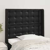  Uzglavlje s ušima crno 93x16x118/128 cm od umjetne kože | shoptok.hr