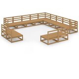  The Living Store Vrtna sedežna garnitura 13-delna medeno rjava trdna borovina - Vrtna Sedežna Garnitura, (21444698) | Shoptok.si