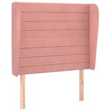 Maison Chic posteljno vzglavje - vzglavna omarica - nočna omarica z ušesi roza 93x23x118/128 cm žamet, (21713313) Cene