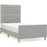 Maison Chic Posteljni okvir - Enojna postelja - Postelja za odrasle brez vzmetnice svetlo siv 80x200 cm blago-J7522, (21766632) Cene