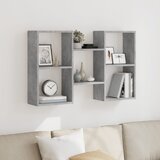 vidaXL Stenska polica betonsko siva 96x18x60 cm inženirski les Cene