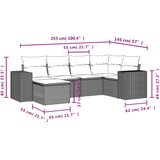 6-dijelni set vrtnih sofa s jastucima bež od poliratana | shoptok.hr