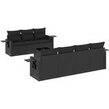 vidaXL 8-dijelni set vrtnih sofa od poliratana s jastucima crni | shoptok.hr
