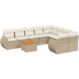  9-dijelni set vrtnih sofa s jastucima bež od poliratana 70 x 62 x 69 cm | Shoptok.si