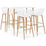 vidaXL Barska garnitura 5-delna bela | Shoptok.si