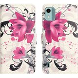 INORCO Usnjena torbica za telefon s tiskanjem vzorcev za Nokia C12 4G/C12 Pro/C12 Plus, ovitek za denarnico s stojalom, (22036495) Cene