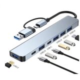 E-green Adapter 8 u 2 USB 3.0/USB 3.1 tip C- USB 3.0 + 3 x USB 2.0 + 3.5mm audio + SD/TF + 1 x tip | ePonuda.com
