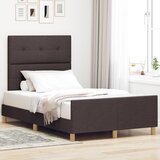 vidaXL Temno rjava tkaninska postelja 120x190 cm, (22049155) | Shoptok.si