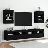  Zidni TV ormarić s LED svjetlima crni 40x30x60,5 cm | shoptok.hr