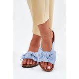 Boto Women's Cork Sole Slippers With Bow Blue Seressa | Shoptok.si
