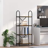 vidaXL Polica Dimljeni hrast 60 x 30 x 146 cm Konstruirano drvo Cijene