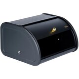 Vilde kovinska škatla za kruh 30 × 26,5 × 17 cm – črna z zlatnim ročajem | Shoptok.si