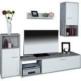 Best Price Dnevni Regal Aran, Bela, Svetlo Siva, 4-Delna | Shoptok.si