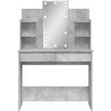 vidaXL Toaletni stolić s LED svjetlima siva boja betona 96x40x142 cm | shoptok.hr