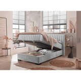 MID.YOU POSTELJA Z VZMETNICO 120 cm x 200 cm , tekstil, leseni material svetlo siva | Shoptok.si