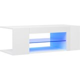 Maison Chic TV omarica - TV stojalo - Televizijska omarica z LED lučkami visok sijaj bela 90x39x30 cm, (21699569) Cene