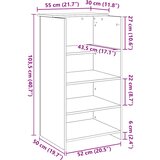  Recepcijski stol Artisan hrast 55x50x103,5 cm izrađeno drvo | shoptok.hr