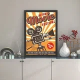 Uramljena slika Retro Movie Festival, 40x55 cm