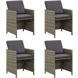Maison Chic Vrtni stoli - Stol za vrt z blazinami 4 kosi poli ratan sivi JS2251, (21876812) | Shoptok.si