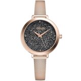 Adriatica ženski milano swarovski crni roze zlatni modni ručni sat sa roze zlatnim pancir kaišem | ePonuda.com