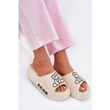 Boto Ladies Foam Slippers On Massive Sole With Bear Light Beige Lamira | Shoptok.si