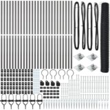 vidaXL Šesterokotna ograja Siva 1.4x50 m Jeklo, Stebri za ograjo s konico 13 kos Ø32 mm 160 cm Pocinkano jeklo | Shoptok.si