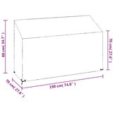  Navlaka za vrtnu klupu s 8 ušica 190 x 70 x 70/88 cm polietilen | shoptok.hr