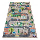 RugsX BAMBINO 34600 pralna preproga Mesto, ulice za otroke protizdrsna - bež / siva 80x150 cm, (5000177268) Slike