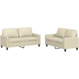 Maison Chic Sedežna garnitura - kavč 2-delna z blazinami krem umetno usnje, (21729337) | Shoptok.si