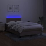  box spring s madracem LED smeđesivi 120 x 200 cm tkanina | shoptok.hr