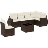 vidaXL 7-dijelni set vrtnih sofa od poliratana s jastucima smeđi | shoptok.hr