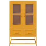vidaXL Visoka omara gorčično rumena 68x39x111,5 cm jeklo | Shoptok.si
