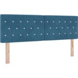 vidaXL Kutna Postelja s Madracem Tamno Plava 160x200 cm Baršun | shoptok.hr