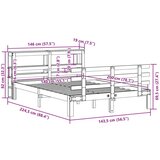 vidaXL Posteljni okvir z vzglavjem brez vzmetnice bel 140x200 cm | Shoptok.si